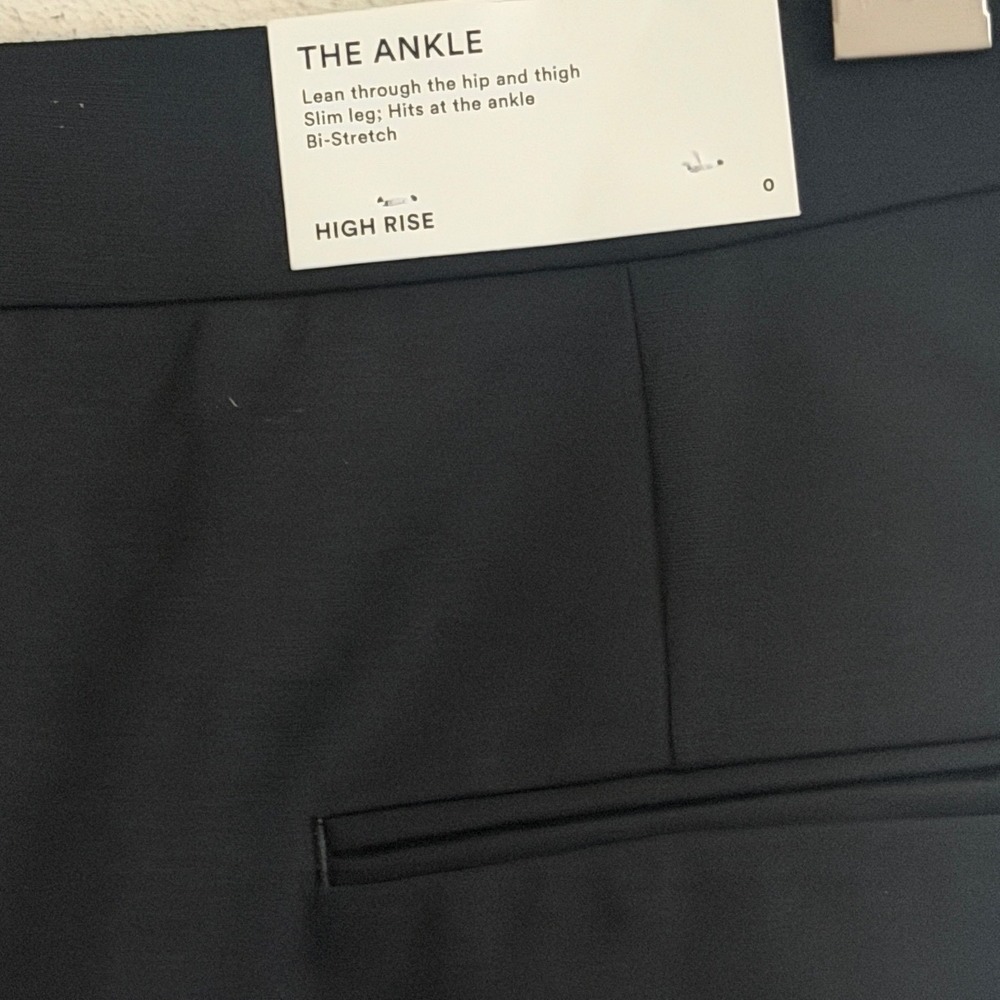 NWT Ann Taylor The Ankle Pants Size 0 Black High Rise Slim Bi-Stretch Cuffed - Picture 11 of 11
